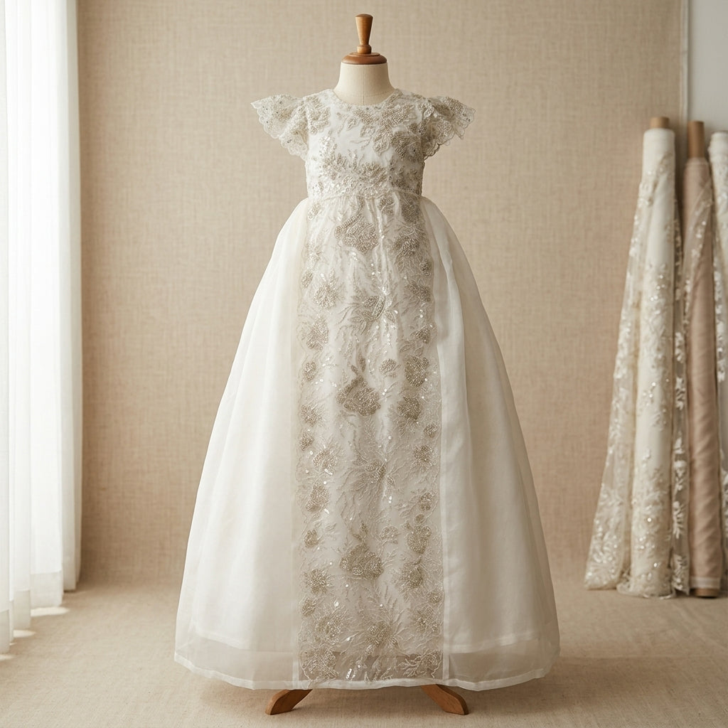 Luxury Royal Baptism gown – Heirloom christening gown USA/Australia 2T / Short gown 28-30 inches