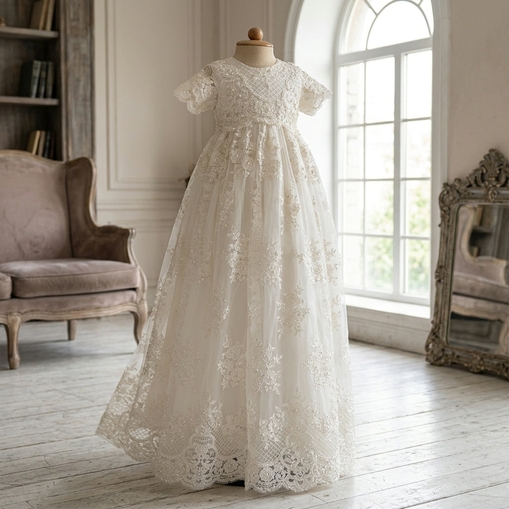 Meghan Christening Dress – Heirloom-Quality Gown 0-3 months